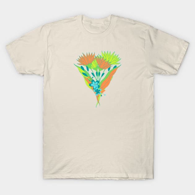 Turquoise Bouquet for Birthday T-Shirt by  Suchalee